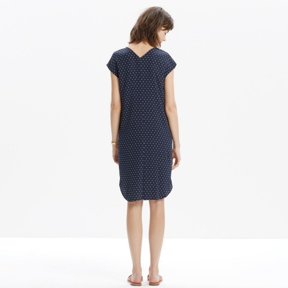 Madewell Navy Blue Layout Tunic Dress In Dot S/M - Picture 2 of 7